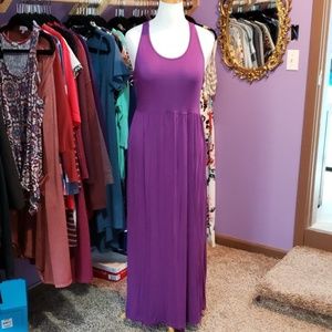 Purple Maxi Dress with Pockets XL